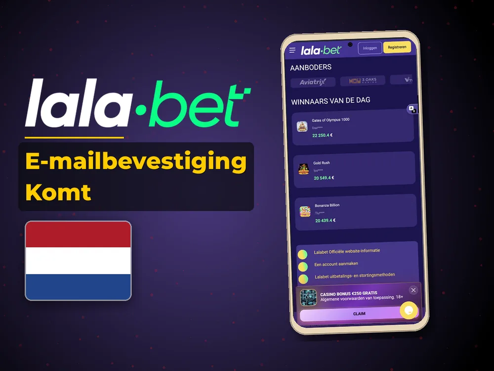 lalabet - E-mailbevestiging Komt