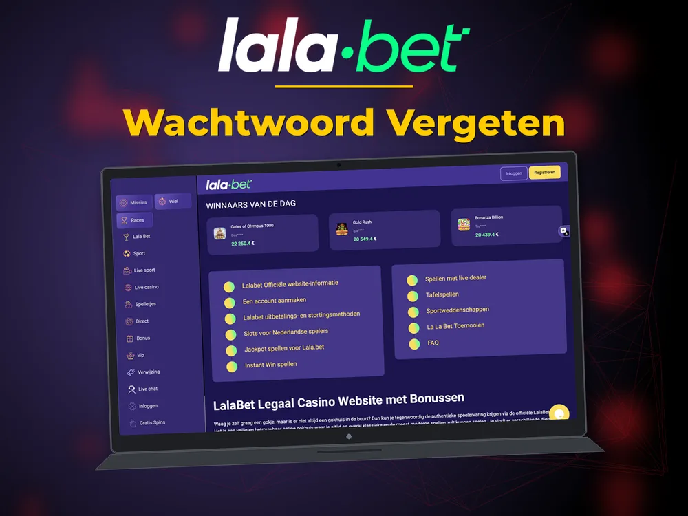 lalabet - Wachtwoord Vergeten